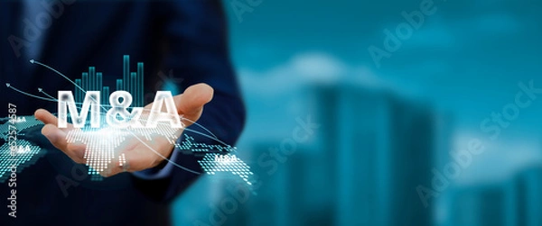 Fototapeta Mergers and Acquisitions (M&A) Exploring Types, Structures, and Valuations.
