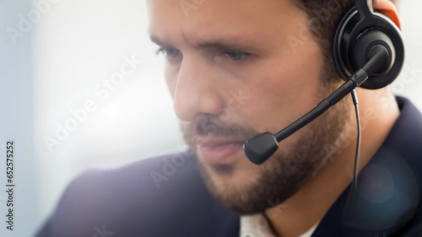 Obraz Customer Service Representative Wearing Headset