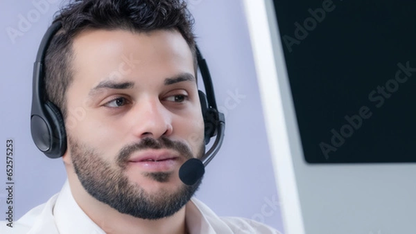 Obraz Customer Service Representative Wearing Headset