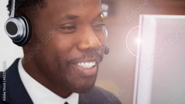 Obraz Customer Service Representative Wearing Headset