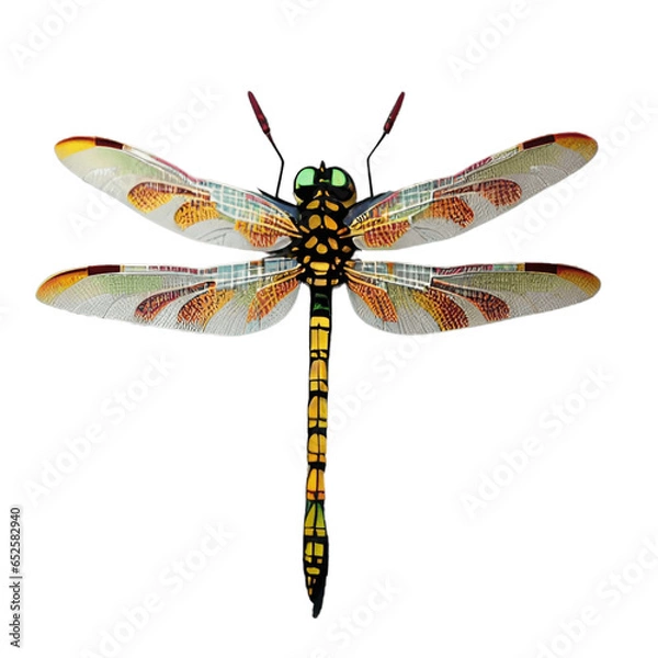 Fototapeta dragonfly on a white background