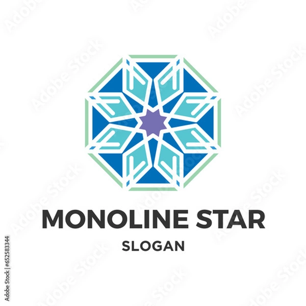 Fototapeta Vector monoline star logo design