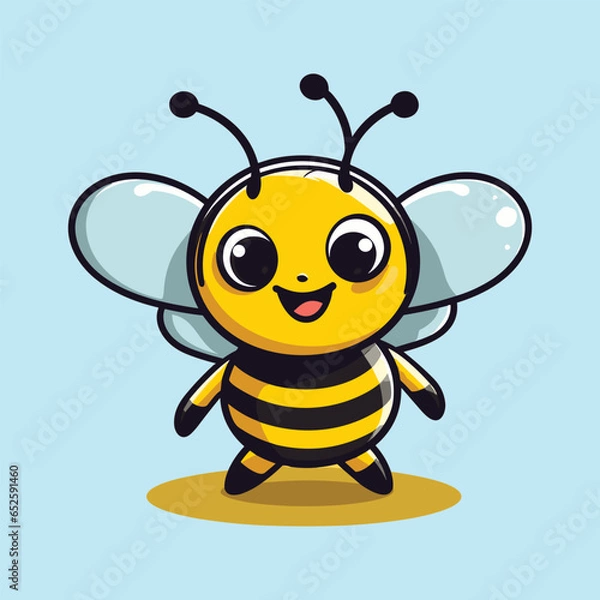 Obraz vector cute bee cartoon vector icon illustration