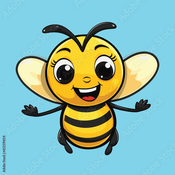 Obraz vector cute bee cartoon vector icon illustration