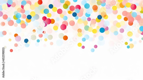 Fototapeta Colorful Confetti Horizontal Seamless Border