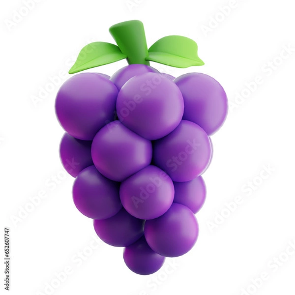 Obraz grape fruit 3d illustration