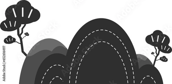 Fototapeta 동양 전통 산 모양 벡터 일러스트