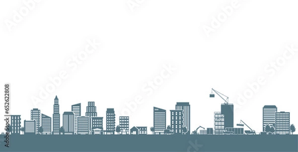 Obraz 街並みを影で表現したベクターイラスト