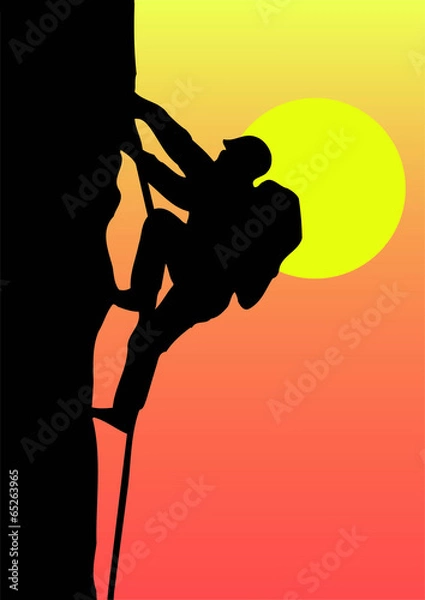 Obraz Man rockclimbing