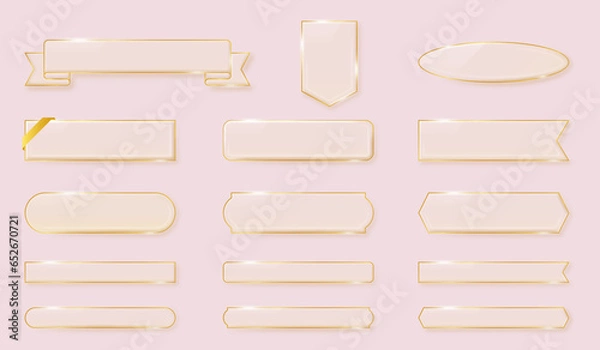 Obraz 金フチの横長の透明フレーム