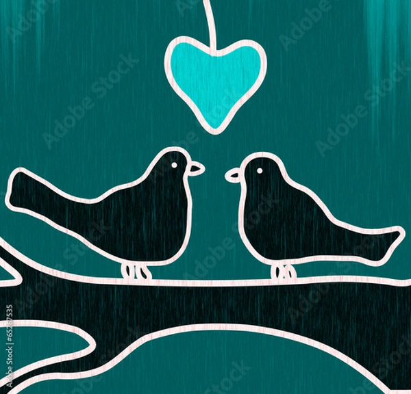 Obraz Love birds illustration