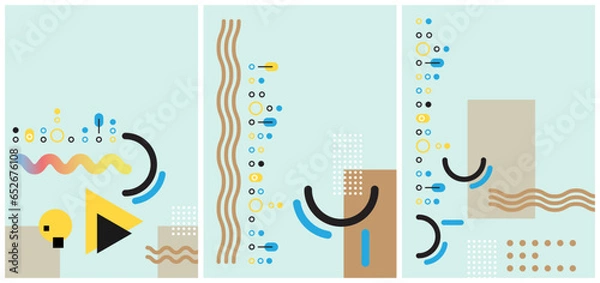 Fototapeta Geometric banner. Set of vector illustrations. Clean style backgrounds