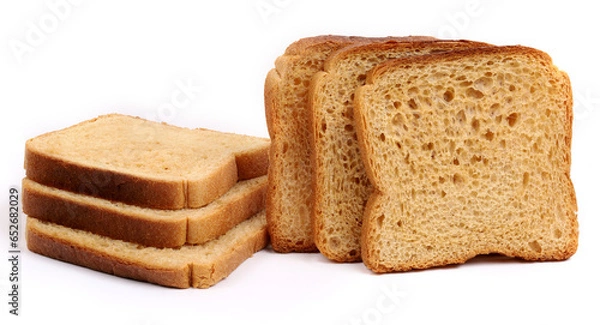 Obraz Brown Bread on white background, new angles