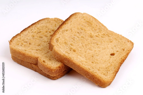 Fototapeta Brown Bread on white background, new angles