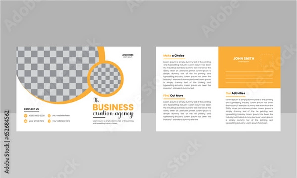 Obraz Corporate postcard design template, Creative Vector Postcard Template, New Modern Postcard Design .