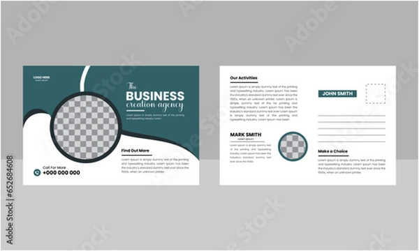 Obraz Corporate postcard design template, Creative Vector Postcard Template, New Modern Postcard Design .