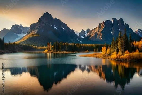 Obraz sunrise over the lake