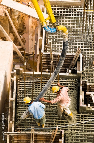 Fototapeta Working the Cement Pump