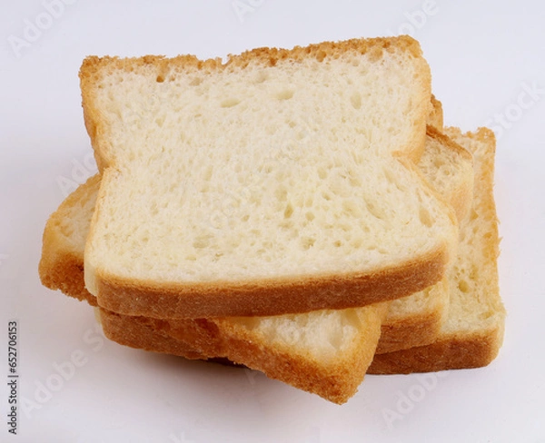 Fototapeta white sandwich bread on white background, new