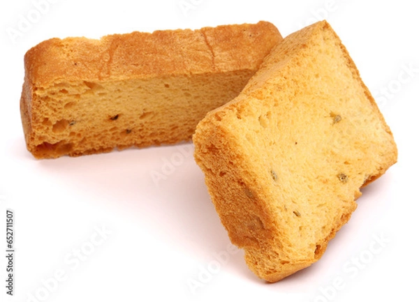 Obraz Crispy Rusk on the white background, new angles
