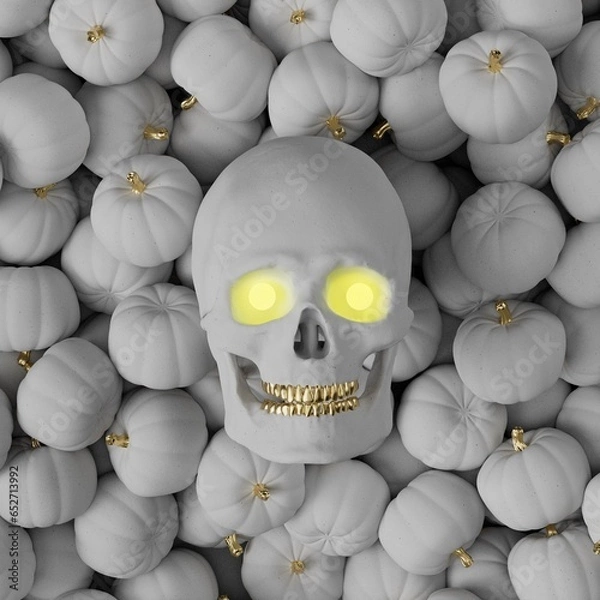 Fototapeta Halloween pumpkin background, 3d rendered illustration