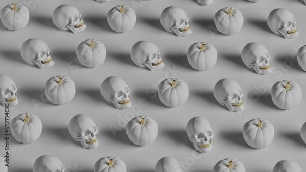 Fototapeta Halloween pumpkin background, 3d rendered illustration