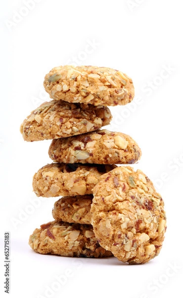 Fototapeta nut cookies on the white background, new angles