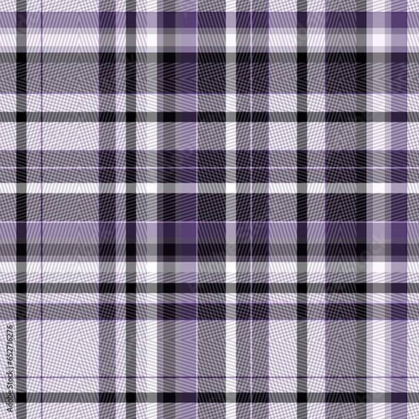 Fototapeta Seamless monochrome textured lilac tartan plaid.