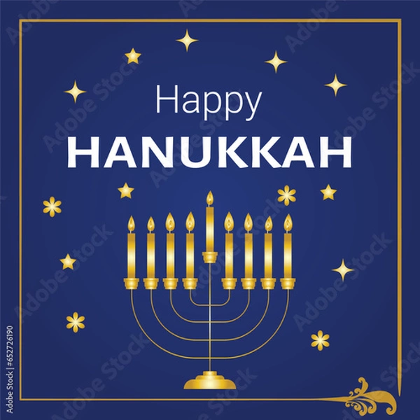 Obraz Happy Hanukkah, Jewish Festival of Lights background for greeting card, invitation, banner
