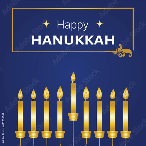 Obraz Happy Hanukkah, Jewish Festival of Lights background for greeting card, invitation, banner