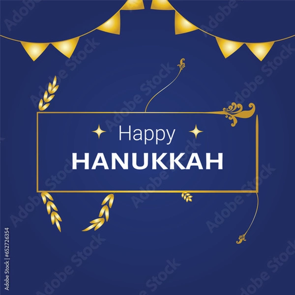 Obraz Happy Hanukkah, Jewish Festival of Lights background for greeting card, invitation, banner