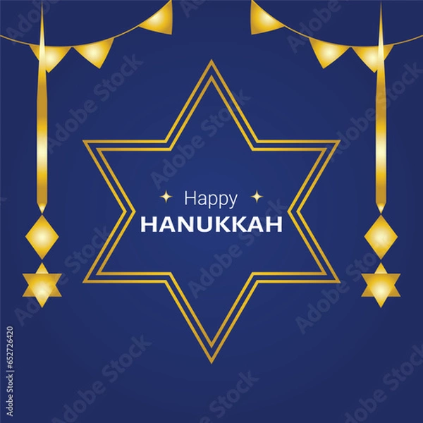Obraz Happy Hanukkah, Jewish Festival of Lights background for greeting card, invitation, banner