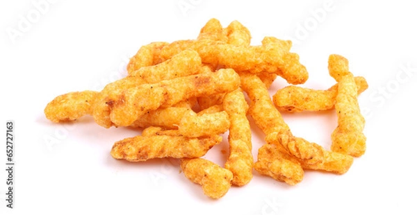 Fototapeta its snacks time, chips, kurkure on white background