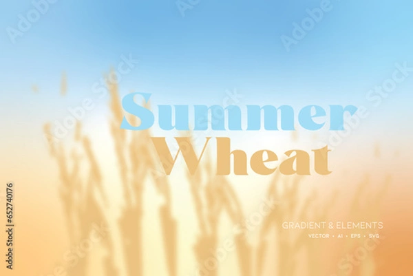 Obraz Summer Wheat, decorative vector background. Background graphics with elements.