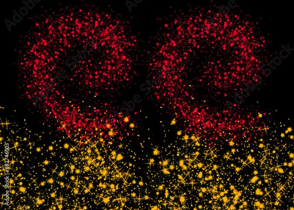 Obraz Star Dust yellow and red