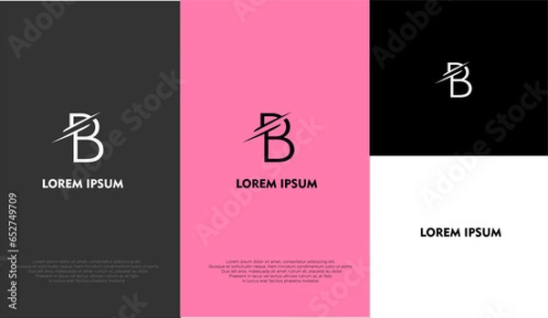Fototapeta The simple elegant logo of letter B with different background colour