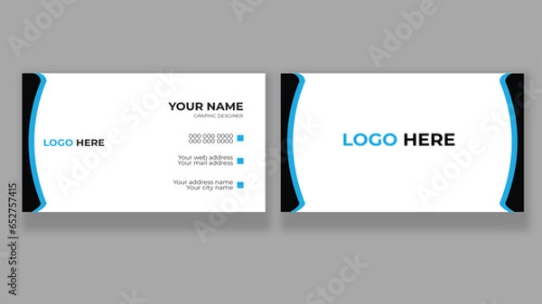 Fototapeta Business Card Layout.double sided business card template modern and clean style .