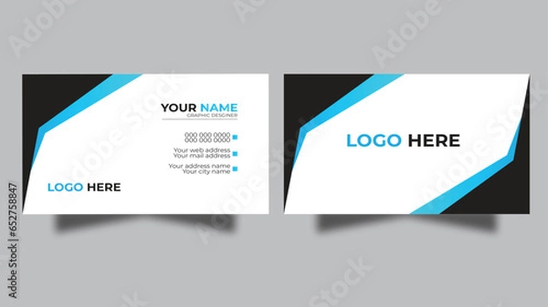 Fototapeta Modern business card and name card horizontal simple clean template vector design.