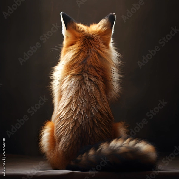 Obraz Red fox back in studio background