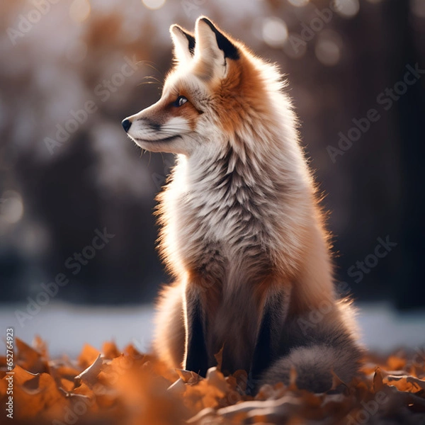 Obraz red fox vulpes in the nature