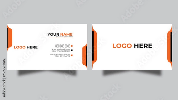 Fototapeta Creative business card vector design.Vector illustration design. Horizontal layout, Print ready.