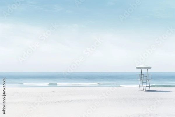 Obraz Gray and Blue Beach Minimalism in a negative artistic space. Visual abstract metaphor. Geometric shapes with gradients.