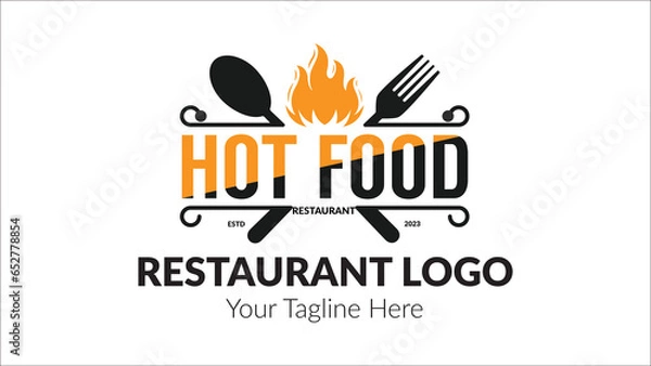 Fototapeta Restaurant vector logo design fully editable high quality.