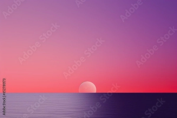 Obraz Gray and Purple Sunset Minimalism in a negative artistic space. Visual abstract metaphor. Geometric shapes with gradients.