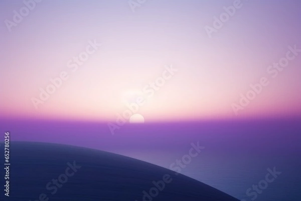 Obraz Gray and Purple Sunset Minimalism in a negative artistic space. Visual abstract metaphor. Geometric shapes with gradients.