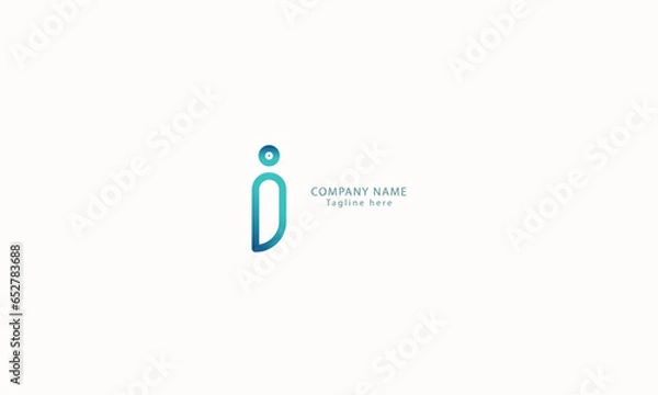 Fototapeta Letter I red colour creative and simple modern cinematography business logo