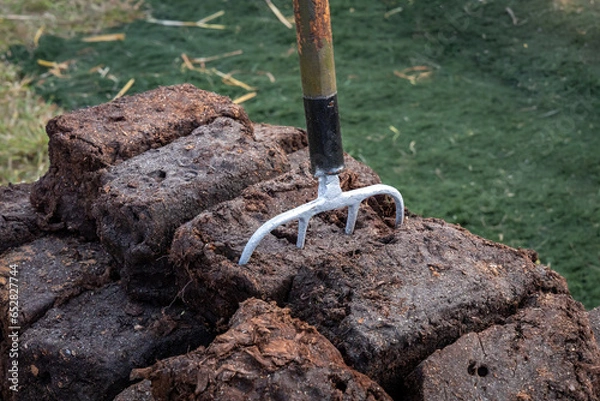 Obraz Pitch Fork in Turf, Ireland