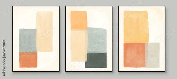 Fototapeta Abstract Hand Paint Art. Illustrations for Wall Decoration Print, Postcard, Social Media Banner, Brochure Cover Design or Background. Modern Abstract Painting Artwork. Vector Pattern