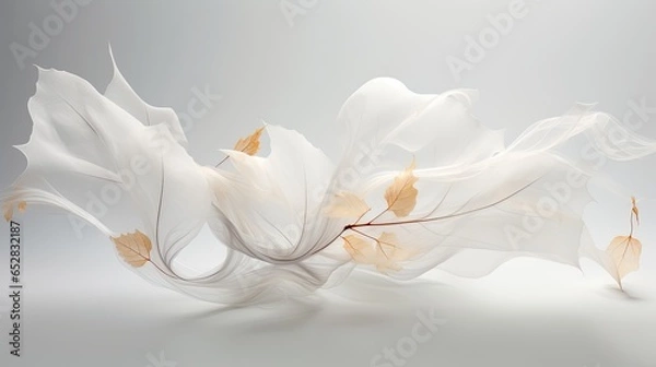 Obraz Abstract Ethereal Fall Leaves on Gray Background