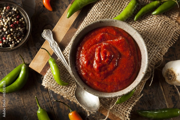 Obraz Gorący Pikantny Czerwony Sos Sriracha